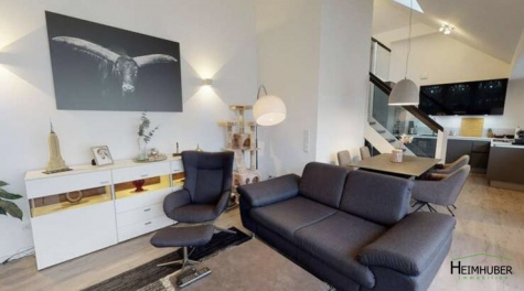 Moderne & edle Dachgeschosswohnung mit großem SÜD-Balkon (19m²) – 5 Gehminuten vom Feldmochinger See, 80995 München, Dachgeschosswohnung