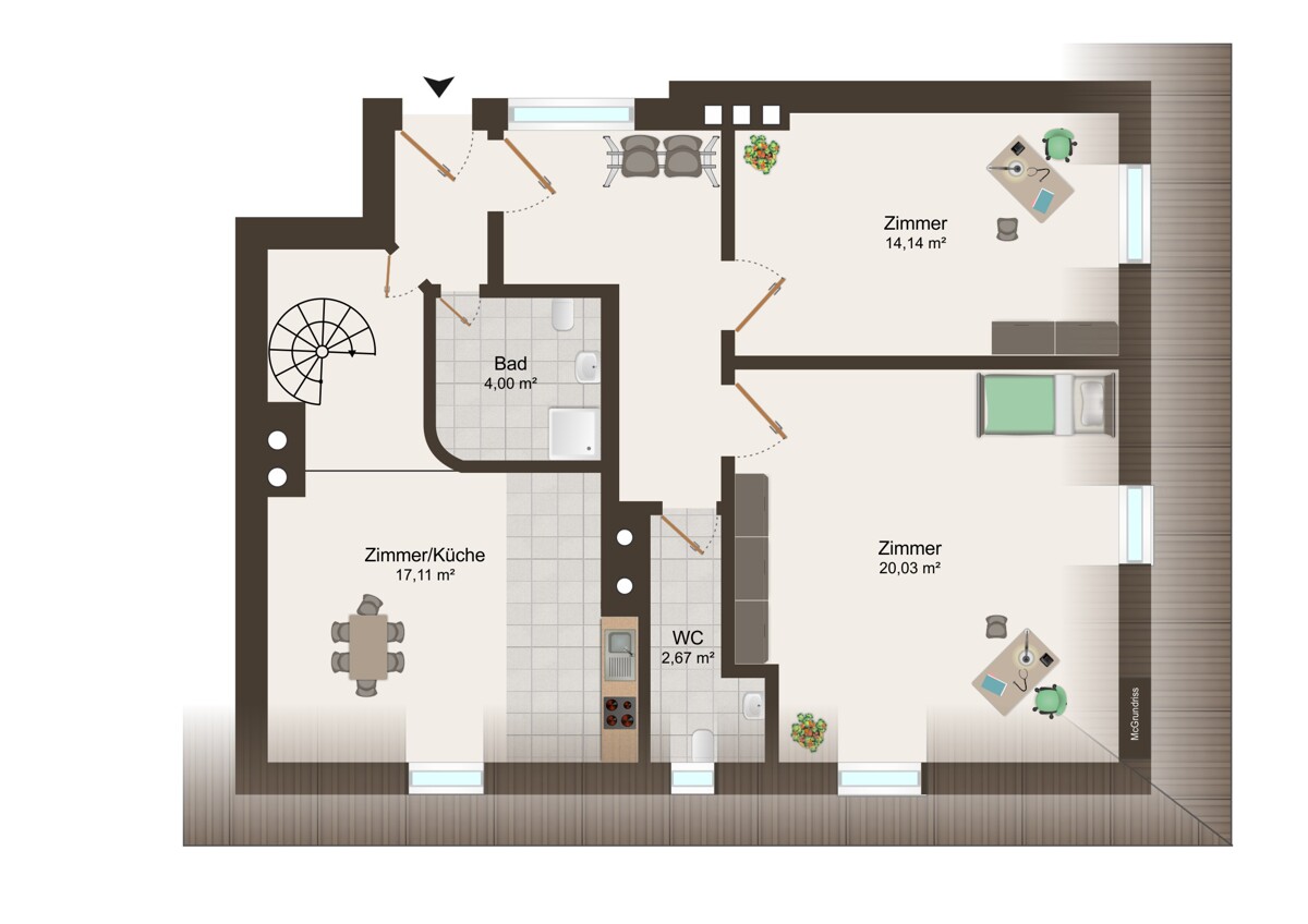 Plan nach Umbau