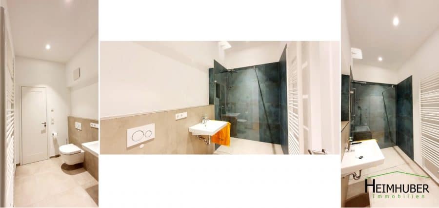 Edle - großzügige & neuwertige 3-Zimmer Dachgeschoßwohnung mit Top-Ausstattung in Alt-Perlach - Gäste Bad